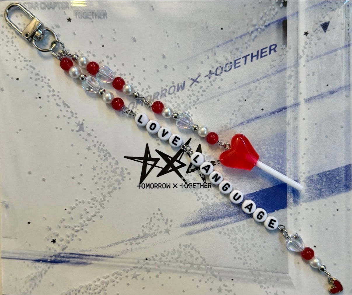 Kpop boyband inspired beaded keychain