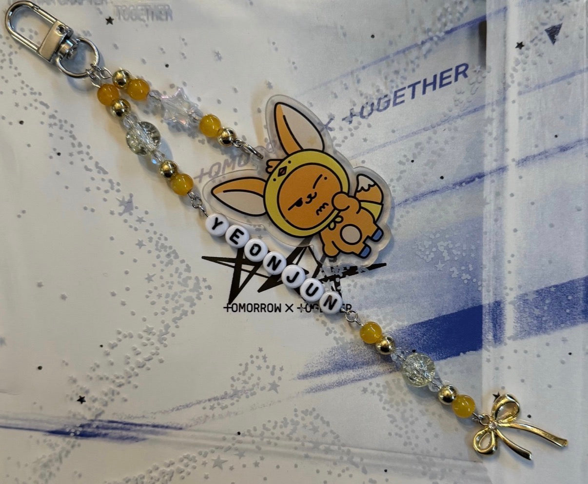 Kpop boyband inspired beaded keychain